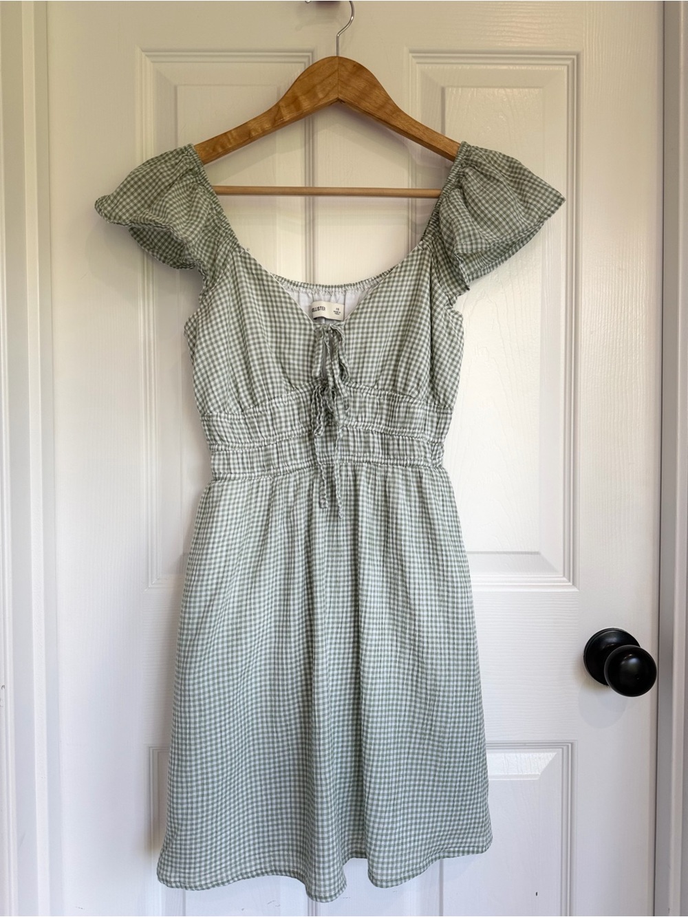 Hollister Gingham Dress XS Sage Green